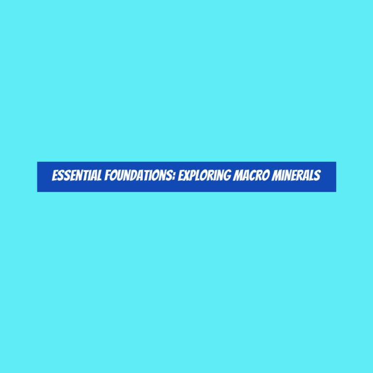 Essential Foundations: Exploring Macro Minerals