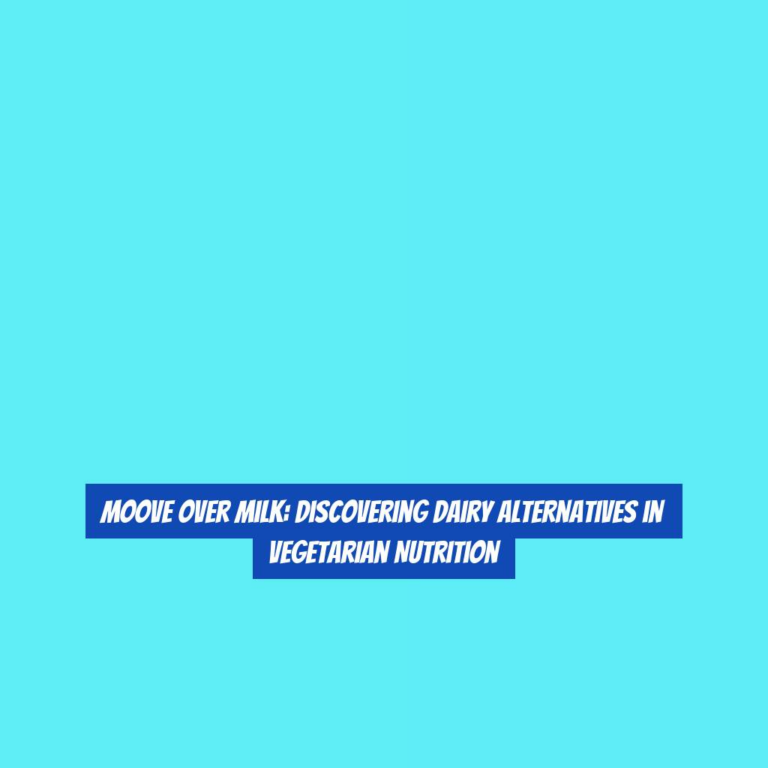 Moove Over Milk: Discovering Dairy Alternatives in Vegetarian Nutrition